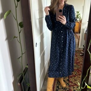 Wrangler ‘Retro’ Navy Blue Star Print Dress slit on sides